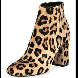 Saint Laurent leopard print calf-hair booties - RARE